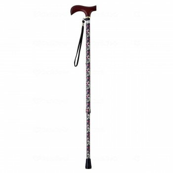 ウェルファン 夢ライフステッキ 柄杖伸縮型(スリムタイプ) 忘れな草 009714