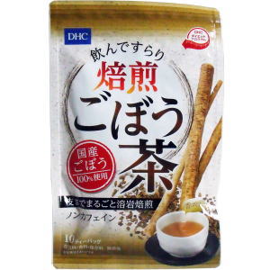 名称ごぼう茶内容量15g(1.5g×10包)原材料ごぼう（国産）お召し上がり方・大きめのカップ、またはティーポットにティーバッグを入れ、250mlの熱湯を注ぎ、3分以上浸します。・ティーバッグを浸す時間は、お好みで調節してください。・冷やしてもおいしくお召し上がりいただけます。【残ったごぼうは】お茶として使用した後のごぼうは、ティーバッグからとり出し、そのままお召し上がりいただけます。また、炊き込みご飯やみそ汁、ハンバーグなどの具材としてもお使いいただけます。販売元/生産国DHC/日本商品紹介「DHC飲んですらり 焙煎ごぼう茶」は、美健成分たっぷりの国産ごぼうを皮ごとこだわりの方法で焙煎してティーバッグに詰めた、ダイエットにも役立つ美容健康茶です！均一に焙煎できるように5mmのダイスカットにした採れたての新鮮なごぼうを、桜島溶岩石を用いた遠赤外線でじっくり焙煎し、香ばしい中にほのかな甘みを感じる香り豊かな味わいに仕上げました！●「DHC飲んですらり 焙煎ごぼう茶」は、お湯を注いでおいしいお茶を飲むだけで、ごぼうのパワーアップした栄養が摂れ、体のなかから美容と健康をサポート。●健康が気になる方、いつまでも若々しく美しくいたい方、ダイエットをしたい方などにおすすめです。●ごぼうが苦手な方でも飲みやすく、おいしくお召し上がりいただけます。●着色料・香料・保存料　無添加区分健康茶広告文責株式会社ノースウェブ　Tel 0144-52-0018納期・注意事項※通常3日〜5日前後で配送の予定ですが、人気商品の為、商品欠品の場合、それよりもお時間をいただいたり、商品完売といったご連絡をさせていただくことがございます。仕様・パッケージなどは予告無く変更となる場合もございます。ご了承くださいませ。【ご注意】・熱湯でのやけどには充分注意してください。・お身体に異常を感じた場合は、飲用を中止してください。・開封後はなるべくお早めにお召し上がりください。・原材料をご確認の上、食品アレルギーのある方はお召し上がりにならないでください。・本品は天然素材を使用しているため、色調や風味に若干差が生じる場合がありますが品質に問題ありません。・アルカリ性の水またはお湯に浸すと、ポリフェノールが変化して水の色が緑色に変化することがありますが、品質に問題はありません。その他/直送区分仕入先直送※この商品はメーカー（産地）より直送のため、他の商品との同梱はできません。また、代引でのお支払いはお受けできません。後払い、又はカード決済のみのお取引となります。区分：健康食品 販売元/DHC 生産国：日本 広告文責:株式会社ノースウェブ　Tel 0144-52-0018「DHC飲んですらり 焙煎ごぼう茶」は、美健成分たっぷりの国産ごぼうを皮ごとこだわりの方法で焙煎してティーバッグに詰めた、ダイエットにも役立つ美容健康茶です！均一に焙煎できるように5mmのダイスカットにした採れたての新鮮なごぼうを、桜島溶岩石を用いた遠赤外線でじっくり焙煎し、香ばしい中にほのかな甘みを感じる香り豊かな味わいに仕上げました！●「DHC飲んですらり 焙煎ごぼう茶」は、お湯を注いでおいしいお茶を飲むだけで、ごぼうのパワーアップした栄養が摂れ、体のなかから美容と健康をサポート。●健康が気になる方、いつまでも若々しく美しくいたい方、ダイエットをしたい方などにおすすめです。●ごぼうが苦手な方でも飲みやすく、おいしくお召し上がりいただけます。●着色料・香料・保存料　無添加★商品へのレビューもお待ちしてます★※この商品はメーカー（産地）より直送のため、他の商品との同梱はできません。また、代引でのお支払いはお受けできません。後払い、又はカード決済のみのお取引となります。