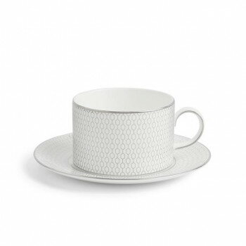 (B) Wedgwood　ウェッジウッド 　ジオ プラチナ ティーカップ＆ソーサー　1063184