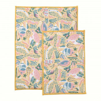 りぶはあと　アクアヒュッゲ　吸水マット 2Pセット　CORAL REEF　32702-42