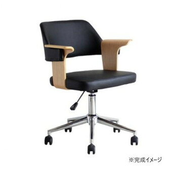 アクセントとして曲木がおしゃれなオフィスチェア。黒の合皮との組み合わせが大人でシックな印象です。※一部配送ができない地域や配送曜日が限定されている地域がございますので、予めご了承ください。※階段の段数、搬入状況等々によって搬入制限や追加料金が生じる場合があります。※北海道・沖縄・離島は別途運賃がかかります。サイズ幅585×奥行655×高さ765〜865mm、座面高:440〜540mm個装サイズ：63×44×60cm重量8kg個装重量：10000g素材・材質フレーム:突板化粧曲合板(ラッカー塗装)張地:合成皮革(PU)内部:積層合板、ウレタンフォーム脚部:スチール(クロームメッキ)、ナイロンキャスター仕様お客様組立品耐荷重:80kg着日指定:可時間指定:可軒先渡し生産国中国※掲載納期は目安であり、商品欠品の場合、お時間をいただいたり、完売の場合もございます。仕様・パッケージなどは予告無く変更となる場合もございます。一部メーカー・仕入れ先からの直送商品等は、沖縄・離島・北海道へは配送不可(又は送料加算)となる場合もございます。広告文責:株式会社ノースウェブ　Tel 0144-52-00184954324092578