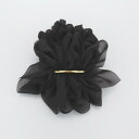 フラワーリング ヘアゴム シフォン×ゴールドプレート ブラック HHG1113-BK