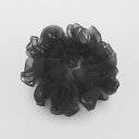 フラワーリング ヘアゴム オーガンジーリボン ブラック HHG1130-BK(4)