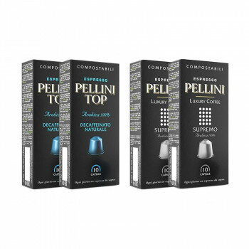 Pellini(ペリーニ) エスプレッソカプセル デカフェ＆スプレーモ 各2箱セット
