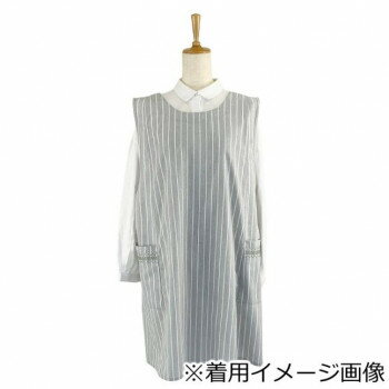 atelier momo＆momo ストライプ前後2wayエプロン　グレー AP43929-51 M-L