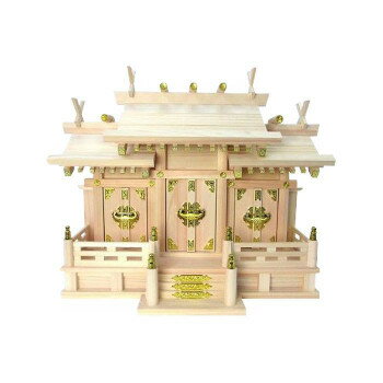 神棚の里 神棚 屋根違い三社 小 桧