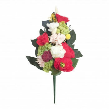 お供え用　四季仏花　プリザーブドフラワー　冬(ツバキ)　L　C37410L