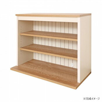 日本製組立家具 リビング収納 オープンシェルフ CO-CR-7080UP ホワイト