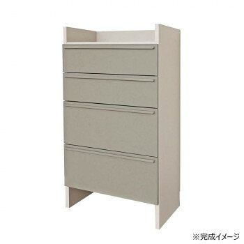 日本製組立家具 ランドリーチェスト 洗面所収納 CO-SE-1265H ライトグレー×グレー