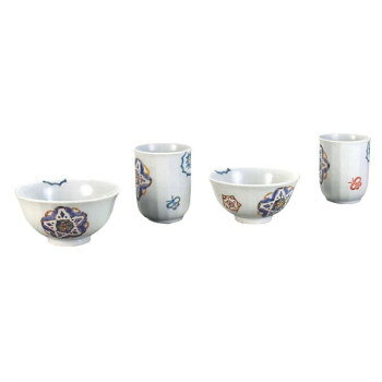 日本製　伝統工芸　九谷焼 睦揃 花と蝶 N140-05