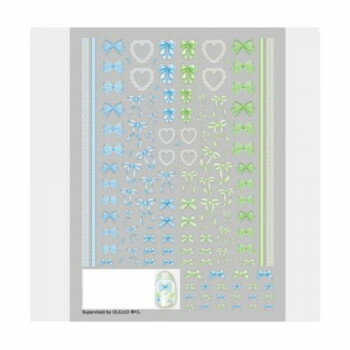 TSUMEKIRA(ツメキラ) ネイルシール Sweet Ribbon Mix ライトブルー＆ライトグリーン NN-YRS-004