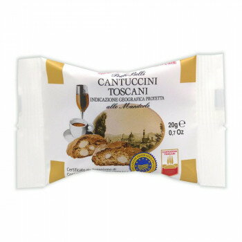 2度焼いて堅めに仕上げるレシピが特徴的な、イタリアの伝統的なアーモンド入りビスケット。内容量20gサイズ幅100×奥行25×高さ70mm個装サイズ：30×40×20cm重量22g個装重量：2700g仕様賞味期間：製造日より360日生産国イタ...