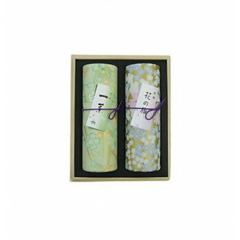 奥野晴明堂 花くらべ(紅梅・一葉)和柄スタンド2本 桐箱入り