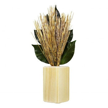 A＆K 日本製プリザーブド 荒神松ミニS(松金) 角榊立てセット ST-031