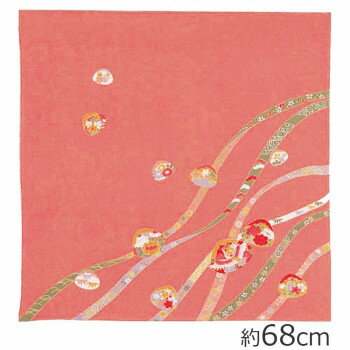 山田繊維 むす美 風呂敷(ふろしき) 二巾 レーヨンちりめん こよみ 貝合わせ ローズ 80120-249 PP袋入