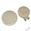 ビッグサイズのゴルフマーカー 33mm シルバー フチあり ハットクリップセット