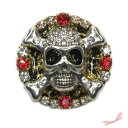 Skull キラキララインストーン スカル スワロフスキー デコ ゴルフマーカー マグネット付きクリップセット