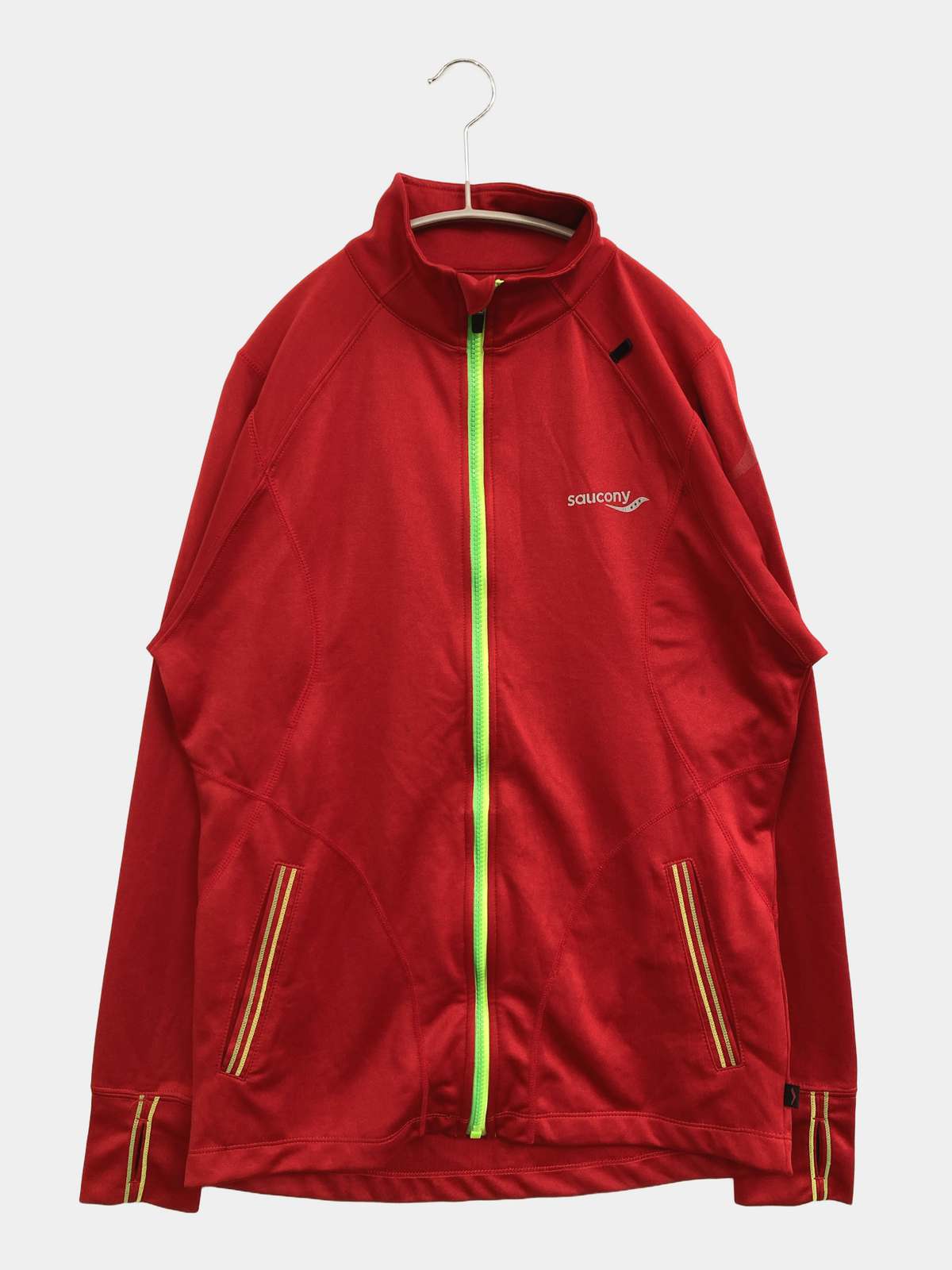 【中古】Saucony ジャージ/トラックジャケット M レッド メンズ ブランド古着 送料...