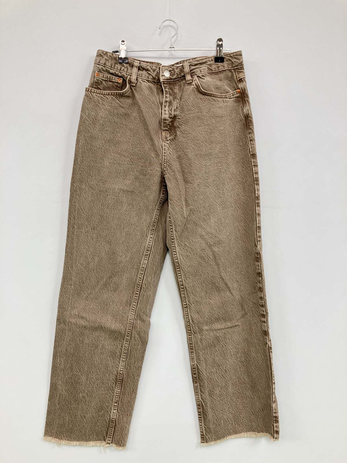 【中古】ZARA ザラ デニムパンツ EUR 38 USA 6 MEX 28 ブラウン クロップド・半端...