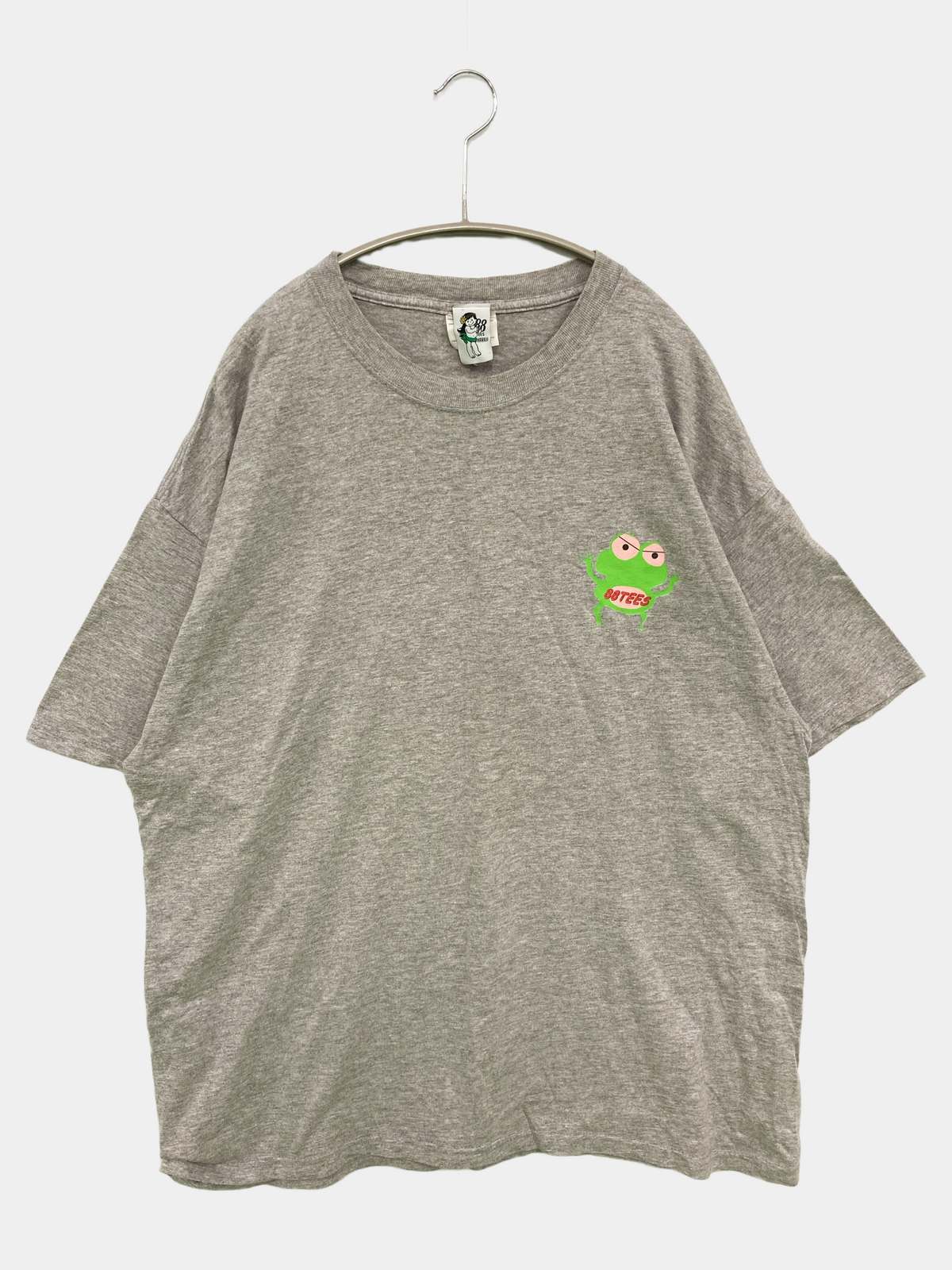 【中古】88tees Tシャツ/カットソー XL グレー 前面プリント バックプリント ミドル丈 半袖 クルーネック(丸首) メンズ