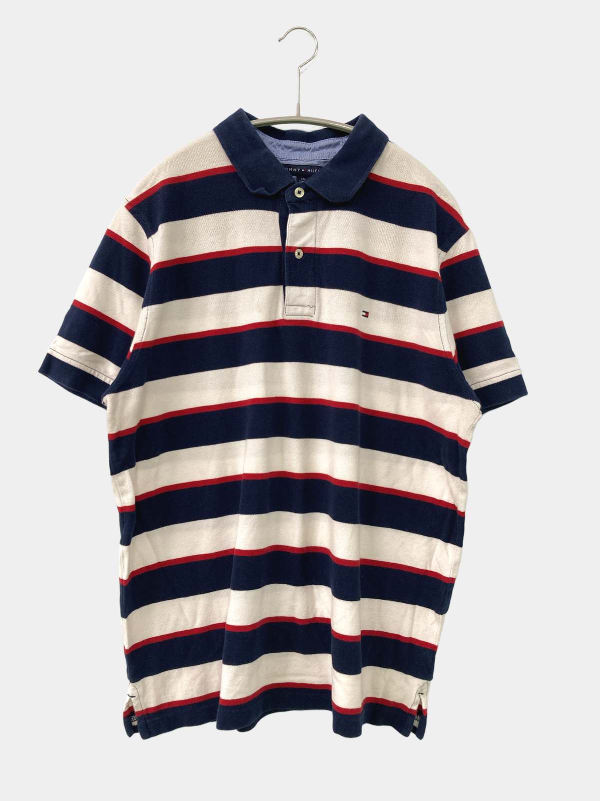【中古】TOMMY HILFIGER トミーヒルフィガー ポロシャツ L ブラック レディース