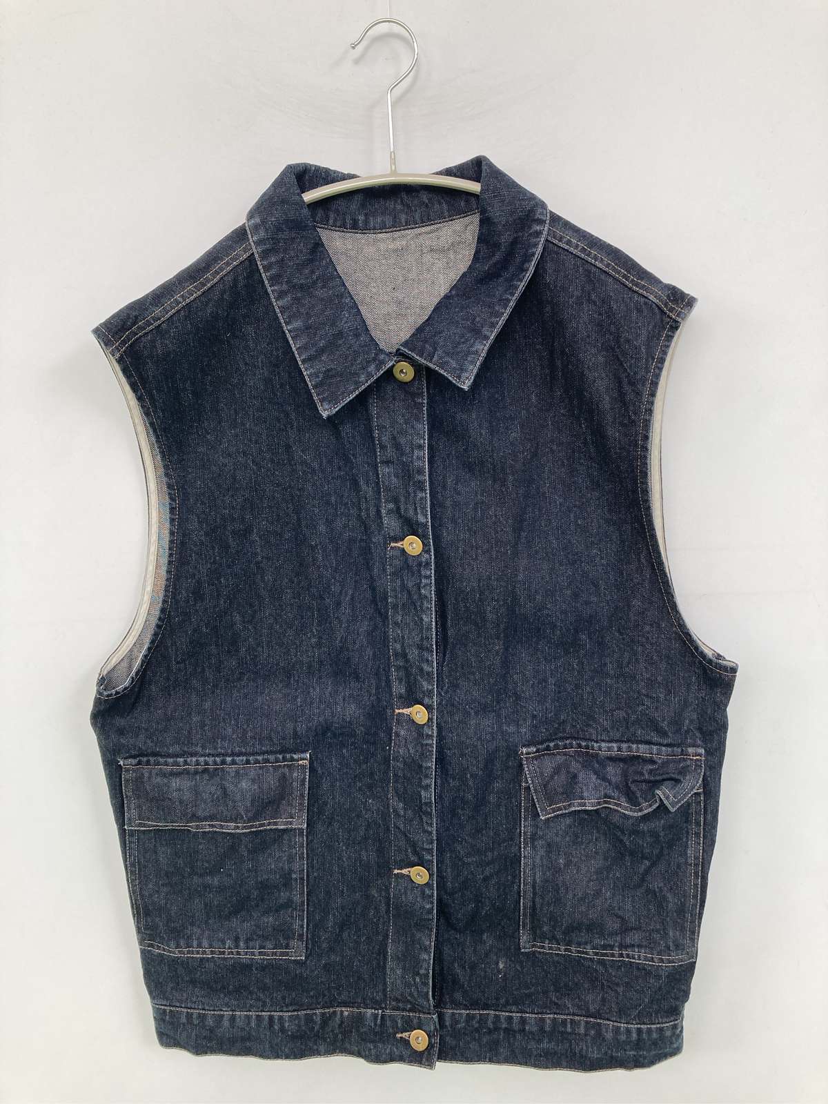 【中古】apres jour mignon アプレジュールミニョン ベスト F ネイビー 無地 レディース