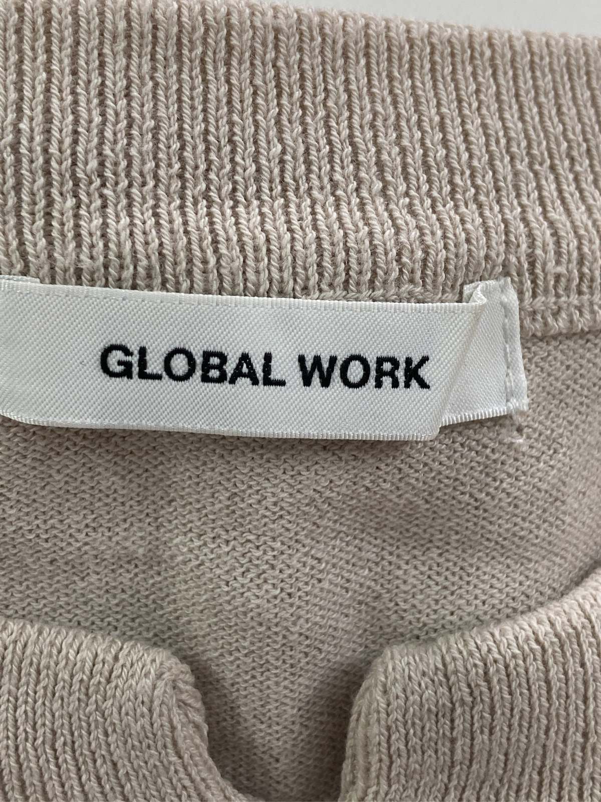 【中古】GLOBAL WORK グローバルワーク カーディガン/ボレロ F ベージュ コットン 無地 ミドル丈 長袖 ニット レディース digdig-10072683 digdig 楽天市場店 サンプル画像3