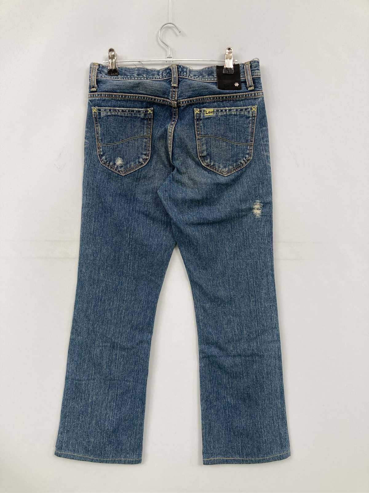【中古】Lee リー デニムパンツ 29 ブルー フルレングス 無地 ブランドロゴ スタンダード フレア・ブーツカット レギュラー ヴィンテージ クラッシュ・ダメージ レディース