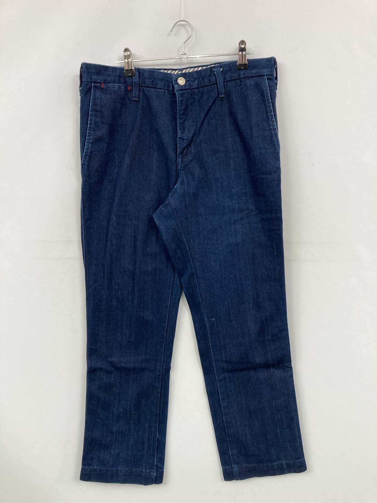 【中古】Levi's リーバイス デニムパンツ 30インチ ブルー クロップド・半端丈 無地 ワンポイント スタンダード テーパード レギュラー リジッド・ワンウォッシュ メンズ