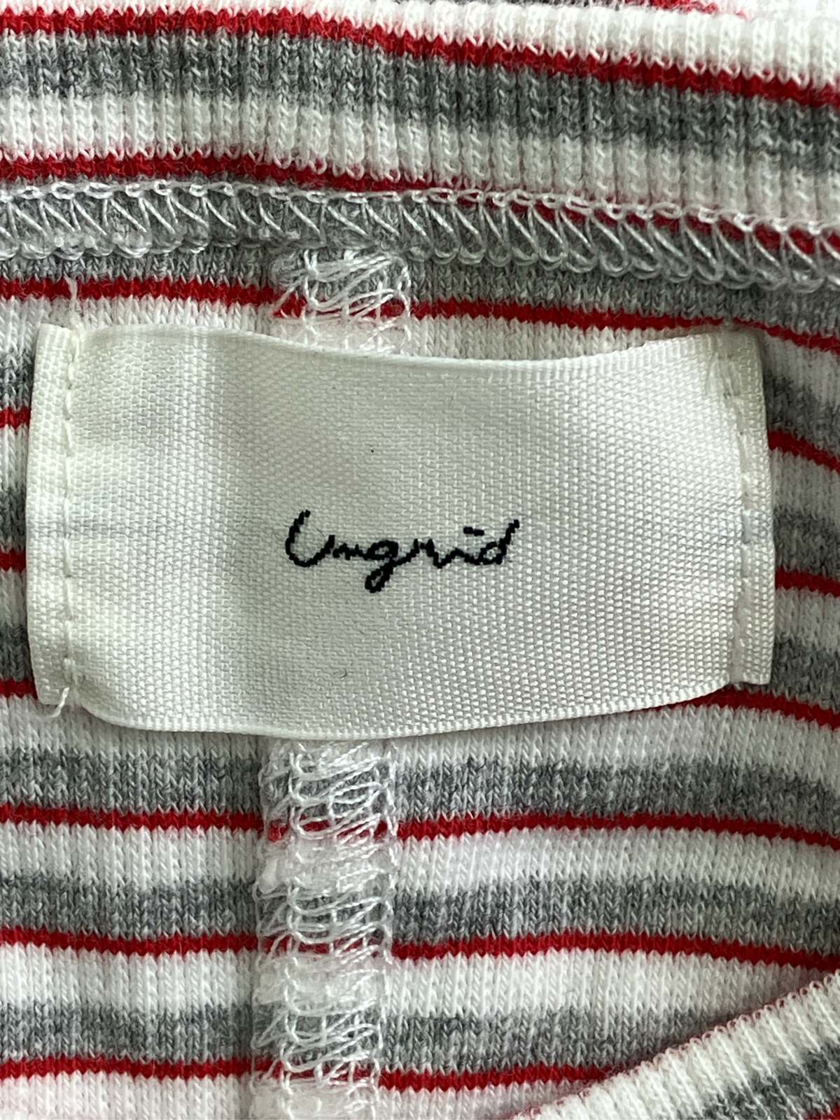 【中古】Ungrid アングリッド ワンピース F レッド コットン ストレッチ タイト 袖...