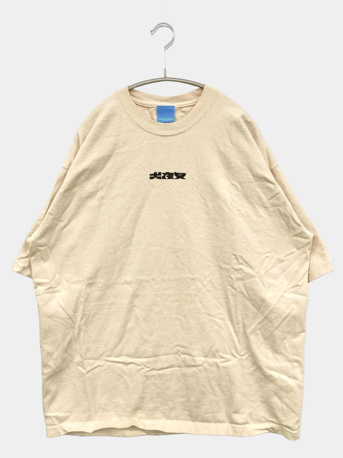 【中古】MEQRI Tシャツ/カットソー XL イエロー バックプリント ワンポイント ミドル丈 半袖 クルーネック(丸首) レディース