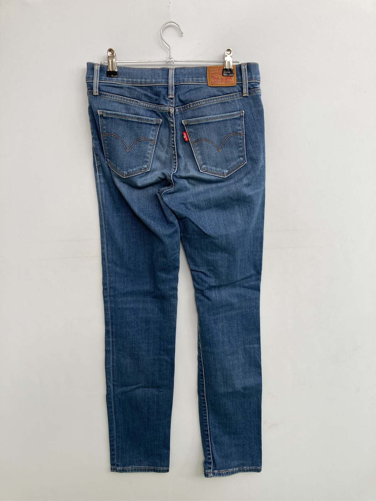 【中古】デニムパンツ 26 ブルー フルレングス 無地 スキニー・タイト テーパード レギュラー ヴィンテージ レディース