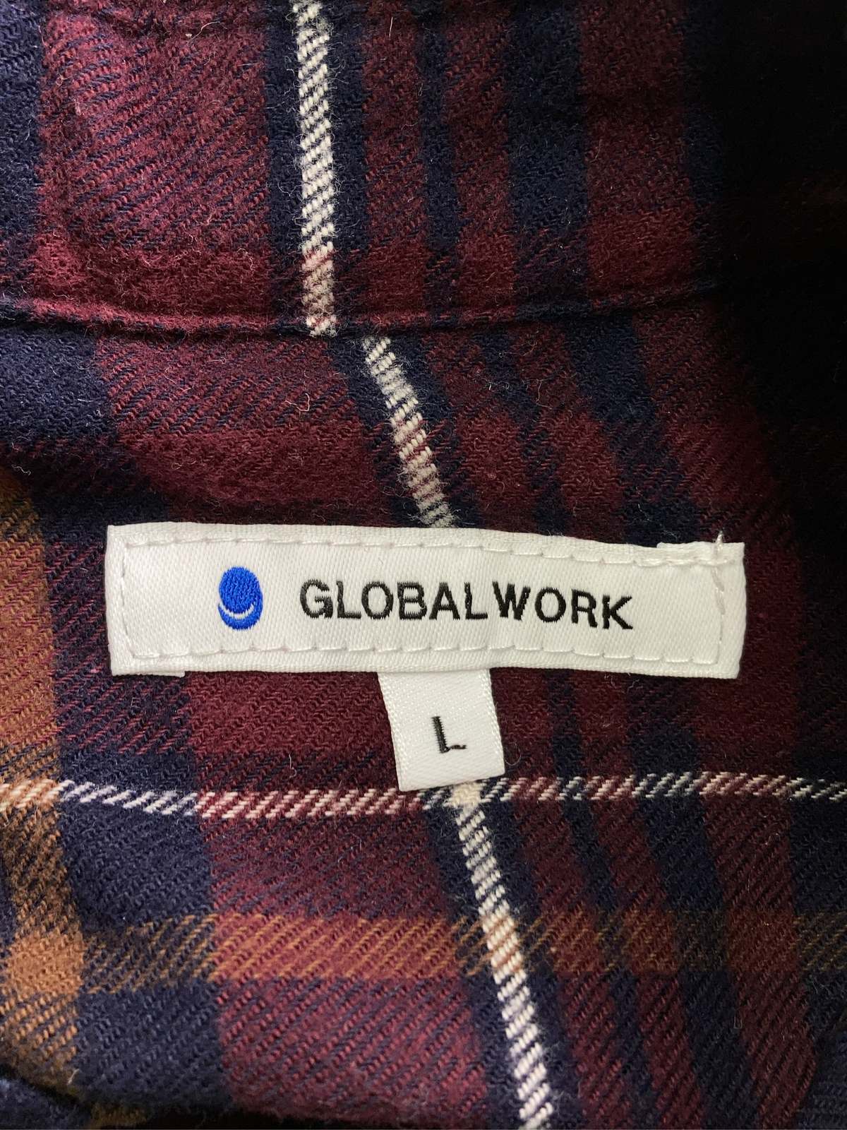 【中古】GLOBAL WORK グローバルワーク シャツワンピース L ネイビー コットン チェック柄 長袖 ショート・ミニ丈 レディース ブランド古着 digdig-10086462 digdig 楽天市場店 サンプル画像3
