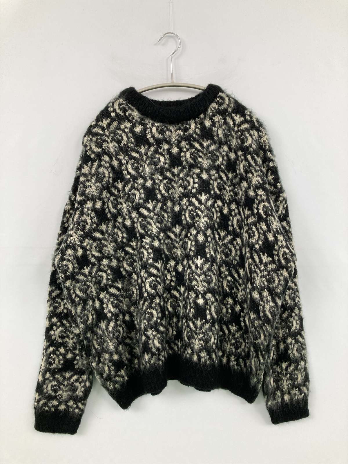 【中古】MLI'A ニット/セーター M ブラック ニット その他総柄 ミドル丈 長袖 クル...