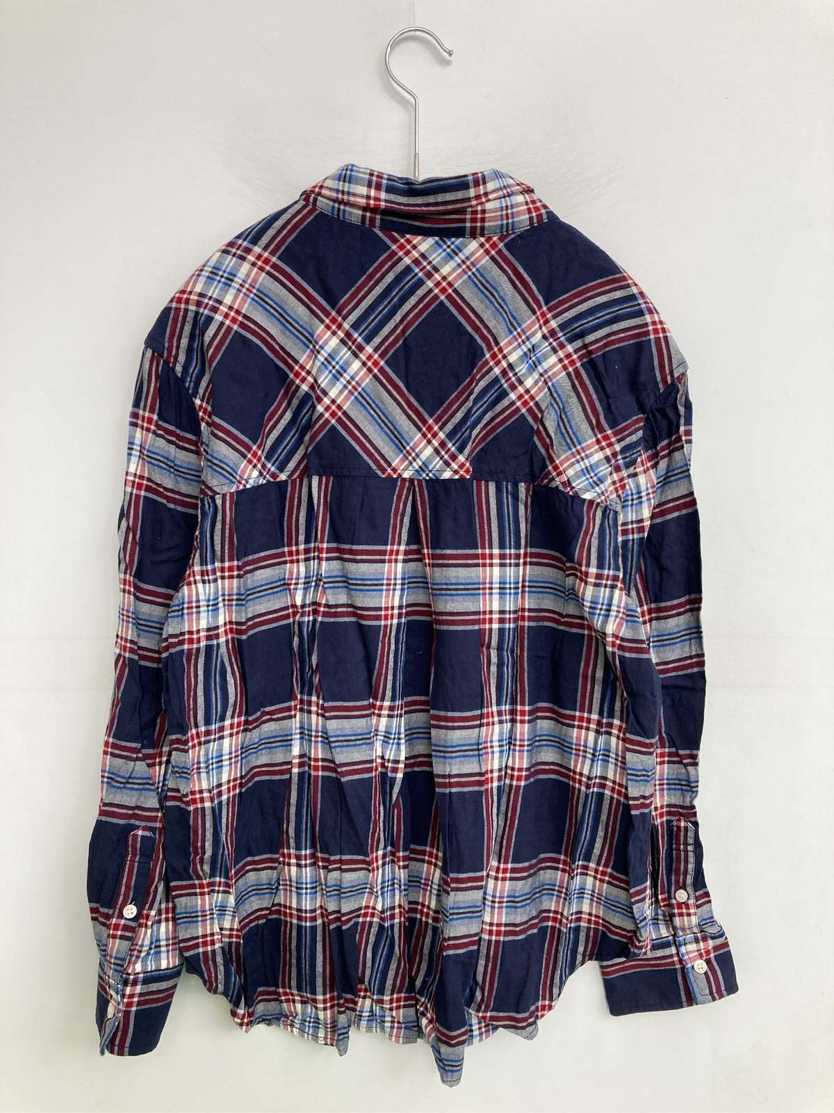 【中古】Mila Owen ミラオーウェン シャツ/ブラウス F ネイビー コットン チェック柄 ミドル丈 長袖 オープンカラー レディース digdig-10005252 digdig 楽天市場店 サンプル画像2