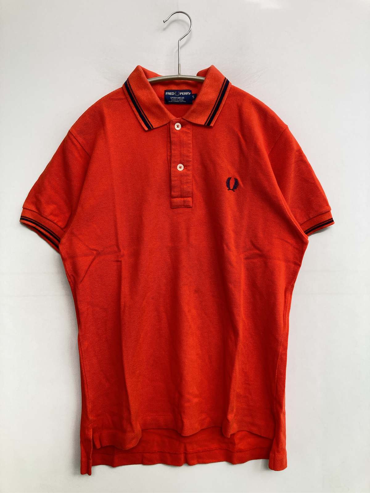 【中古】FRED PERRY フレッドペリー ポロシャツ S オレンジ 無地 ワンポイント ブ...
