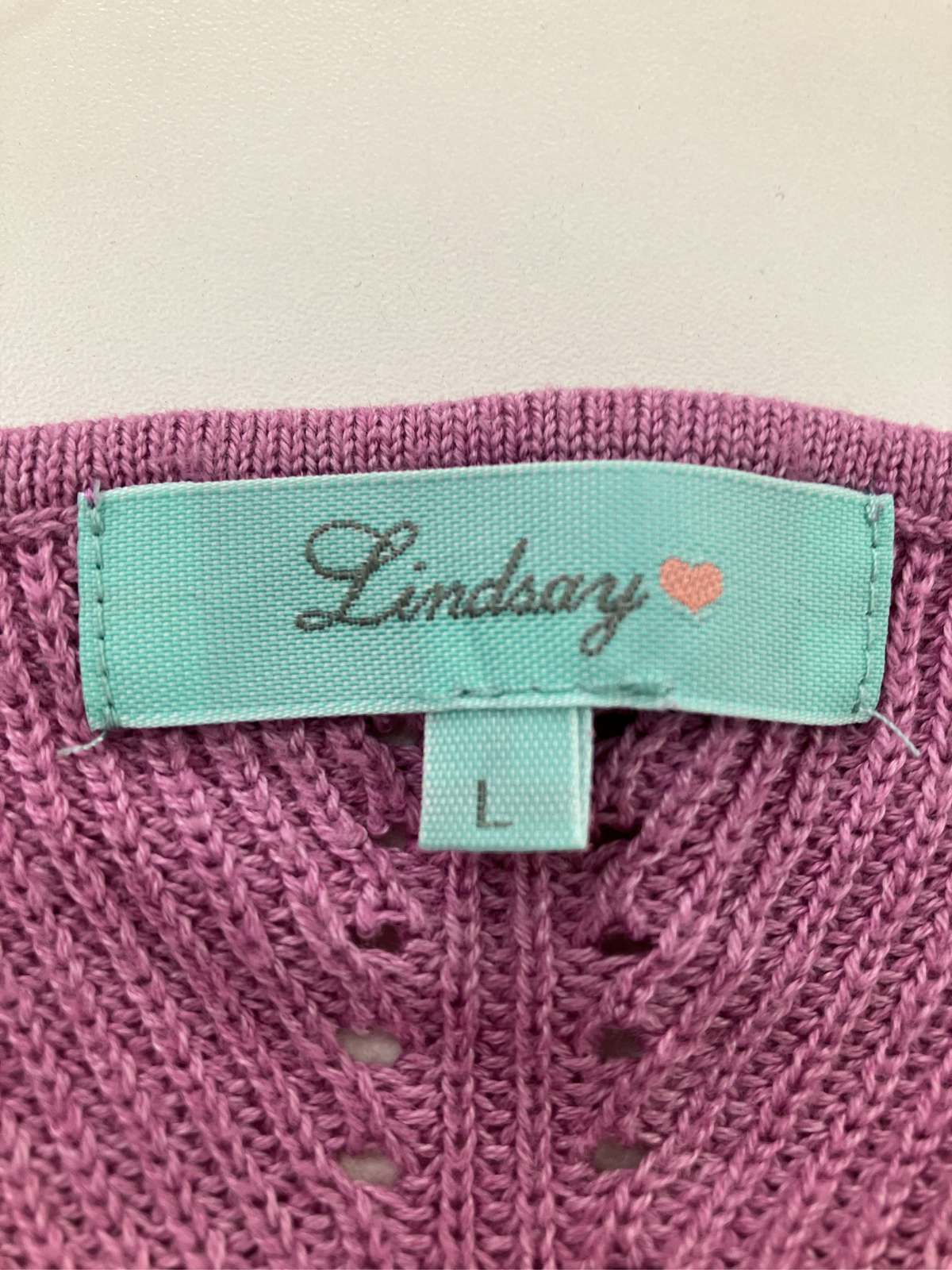 【中古】Lindsay キャミソール L パープル 無地 カップなし レディース