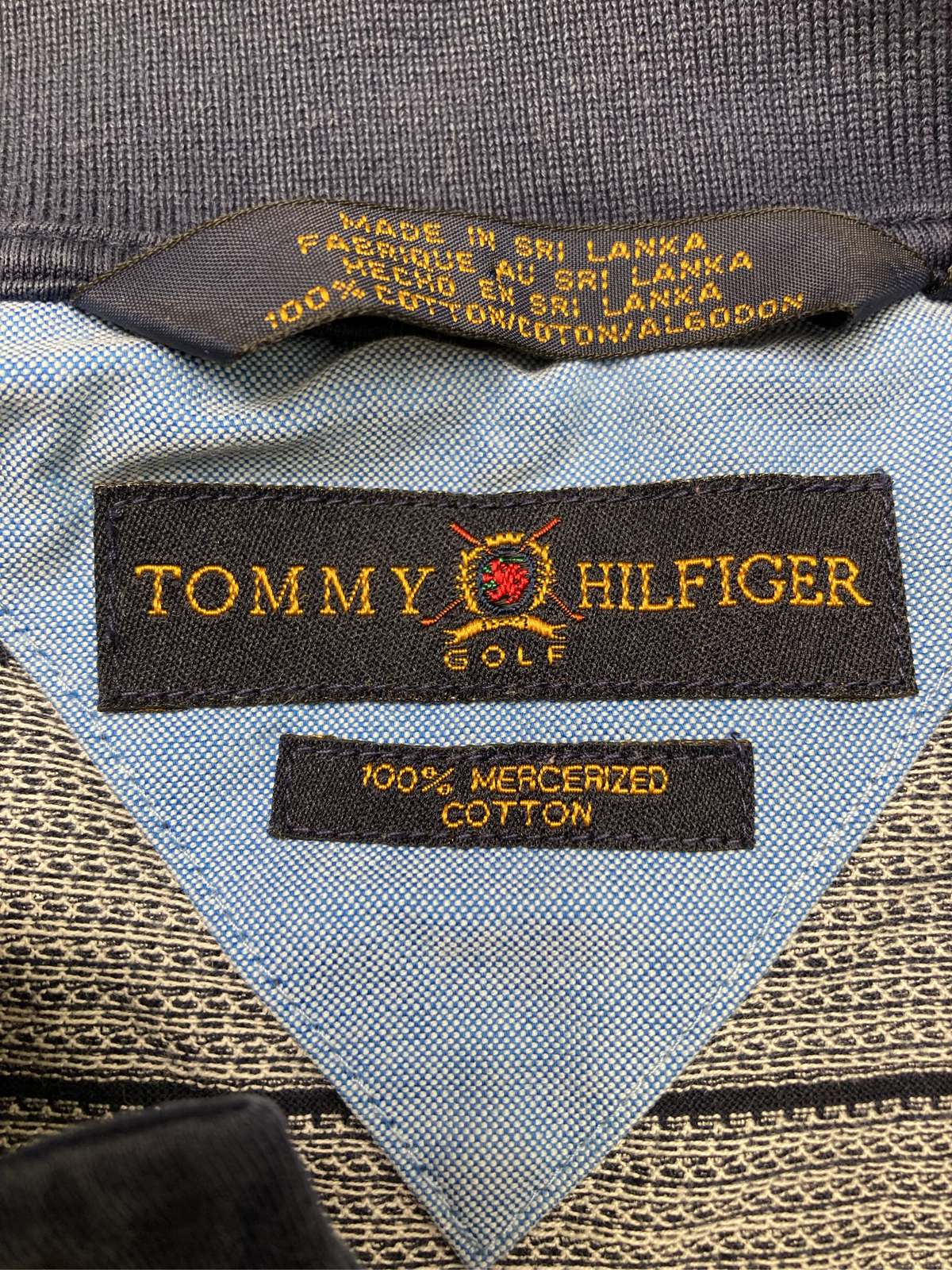 【中古】TOMMY HILFIGER トミーヒルフィガー ポロシャツ M ネイビー メンズ