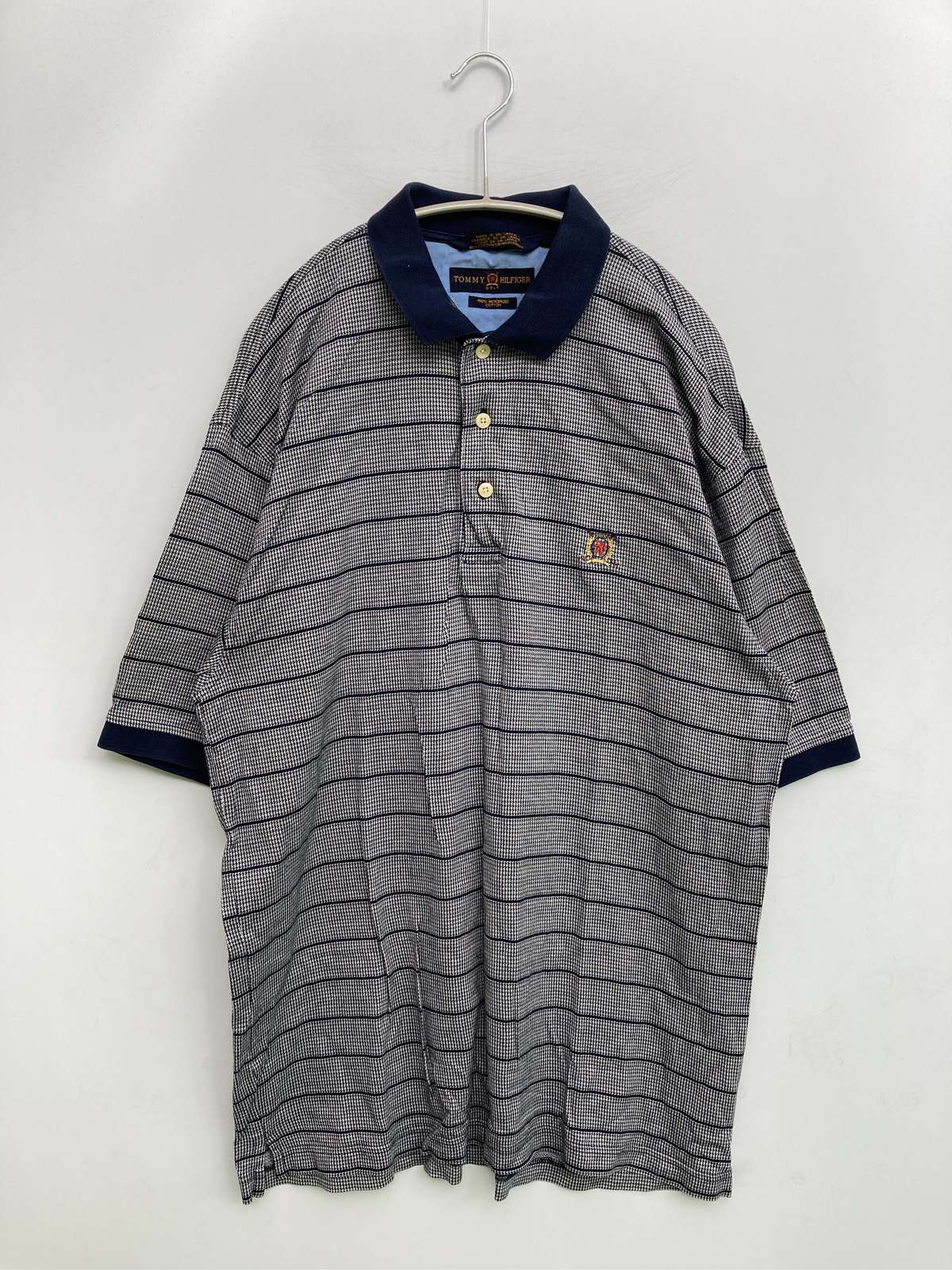【中古】TOMMY HILFIGER トミーヒルフィガー ポロシャツ M ネイビー メンズ