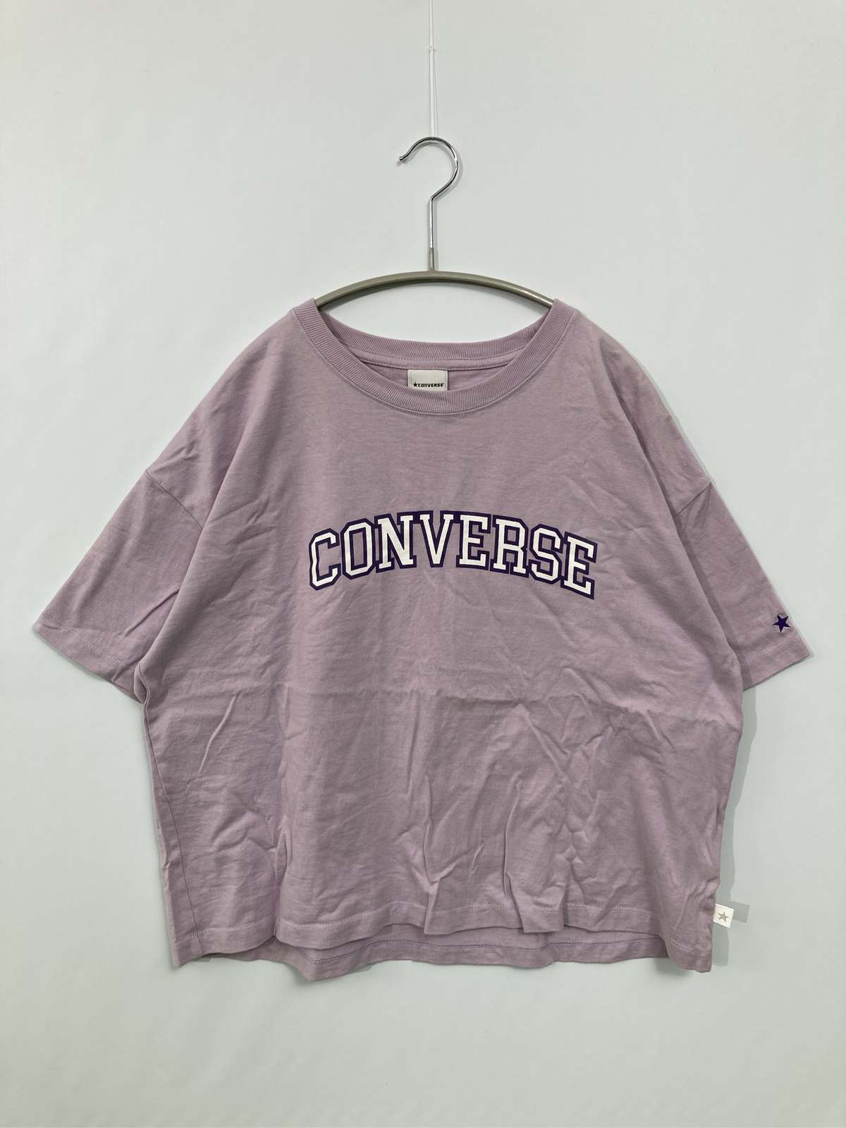 【中古】CONVERSE コンバース Tシャツ/カットソー M パープル レディース