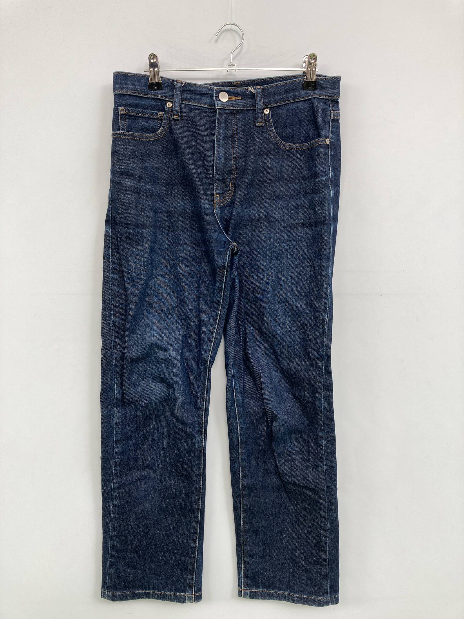 Rakuten - 【中古】UNIQLO JEANS ユニクロジーンズ デニムパンツ 26 ネイビー クロップド・半端丈 無地 スタンダード ストレート レギュラー ヴィンテージ レディース