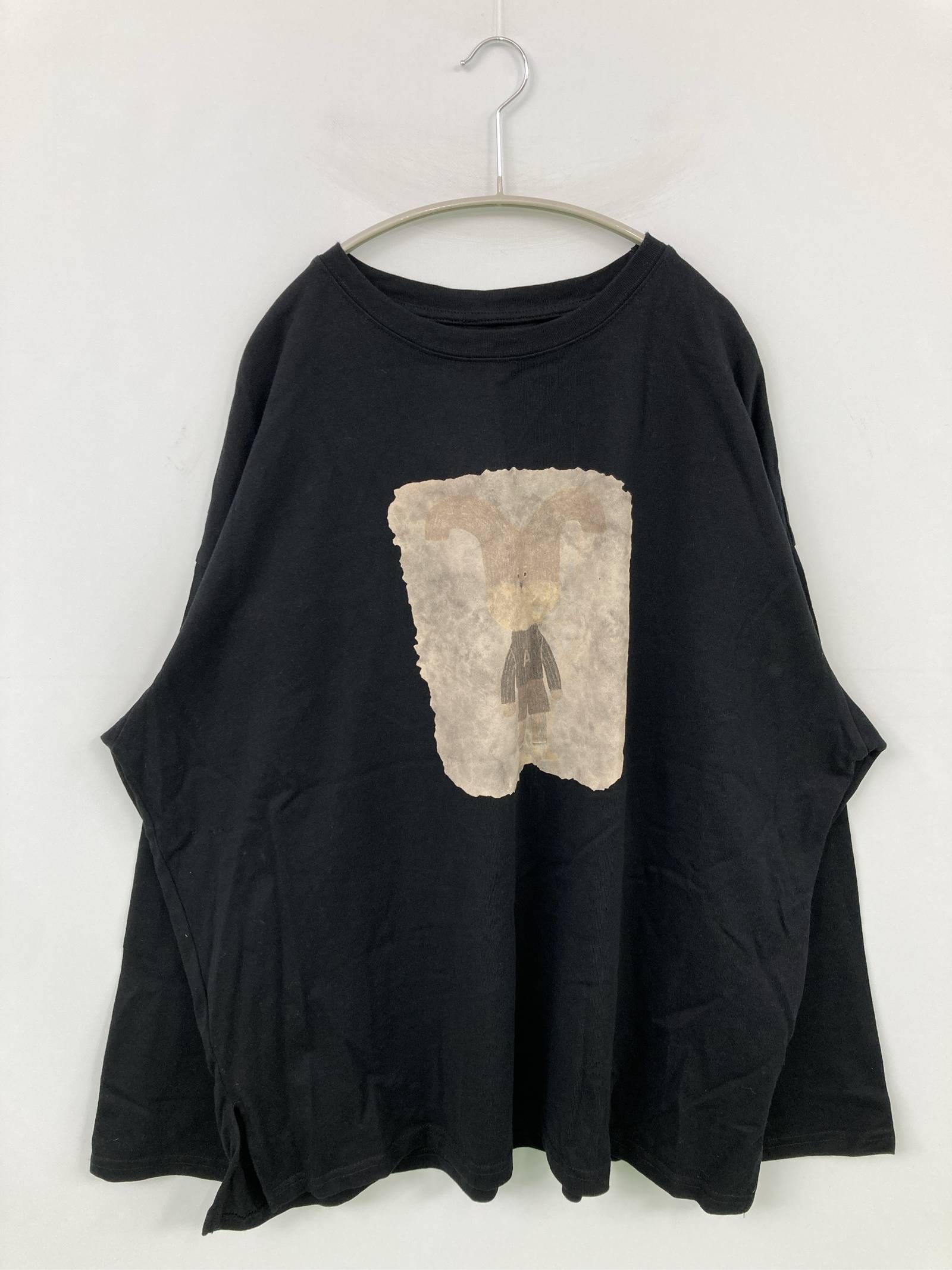 Rakuten - 【中古】WAYS WILL Tシャツ/カットソー F ブラック 前面プリント ミドル丈 長袖 クルーネック(丸首) メンズ レディース