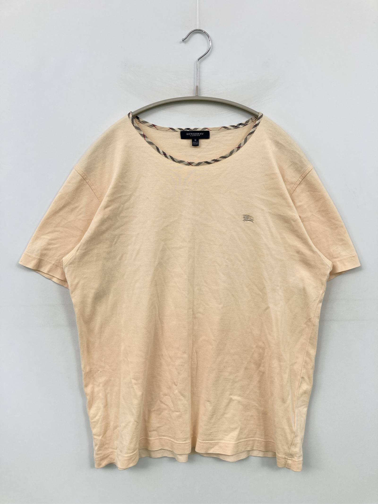 Rakuten - 【中古】BURBERRY LONDON バーバリーロンドン Tシャツ/カットソー M ベージュ 無地 ワンポイント ミドル丈 半袖 クルーネック(丸首) レディース