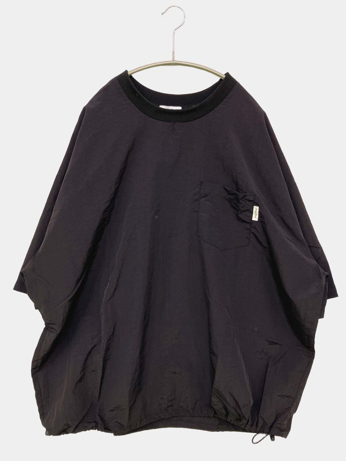 【中古】BrokenBase ブロークンベース Tシャツ/カットソー M ブラック 無地 ワンポイント ロング丈 半端袖 クルーネック(丸首) レディース