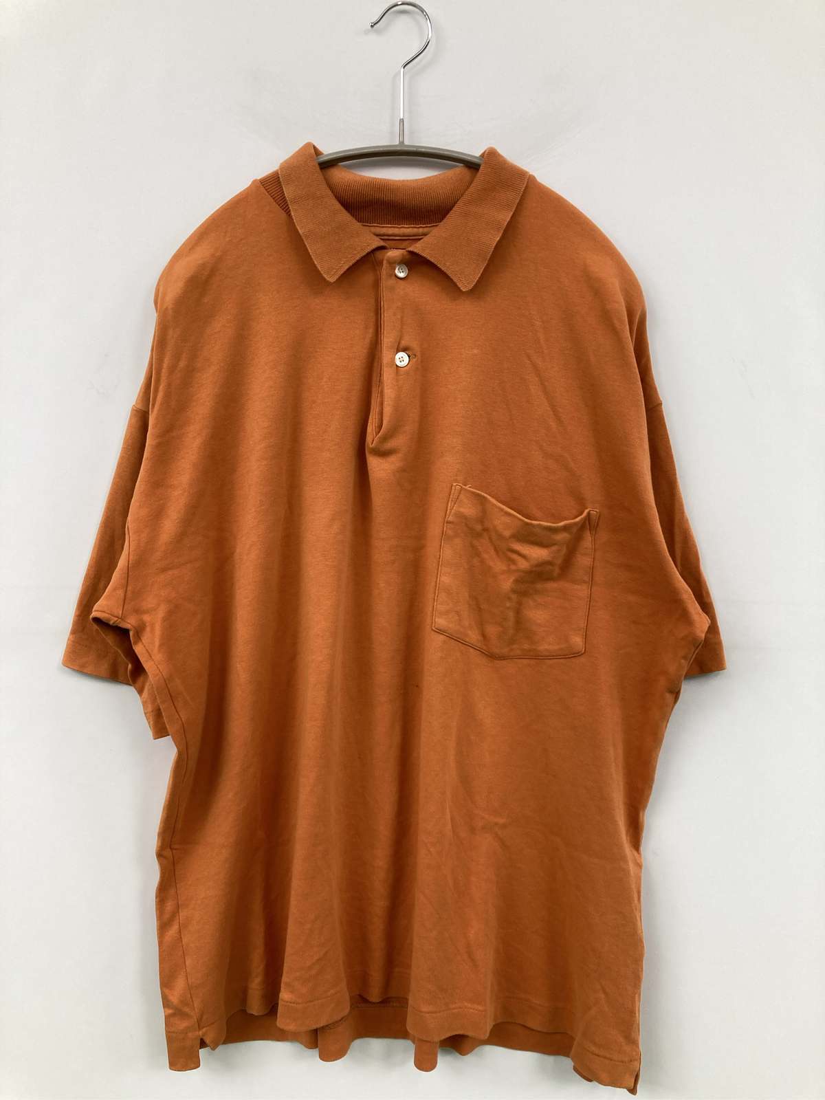 【中古】Gymphlex ジムフレックス ポロシャツ M オレンジ 無地 半袖 メンズ
