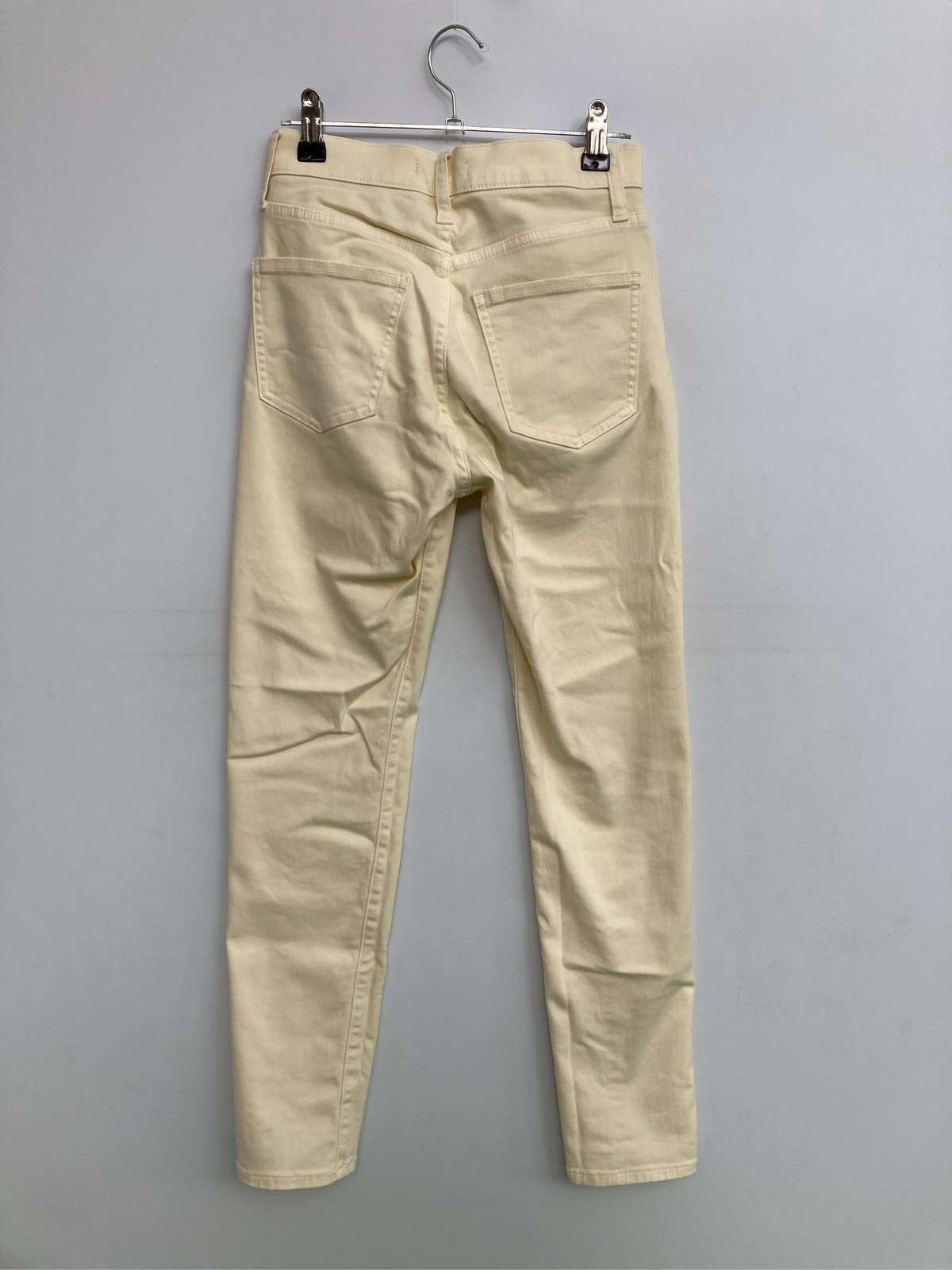 【中古】UNIQLO ユニクロ デニムパンツ 22 アイボリー フルレングス 無地 スキニー...