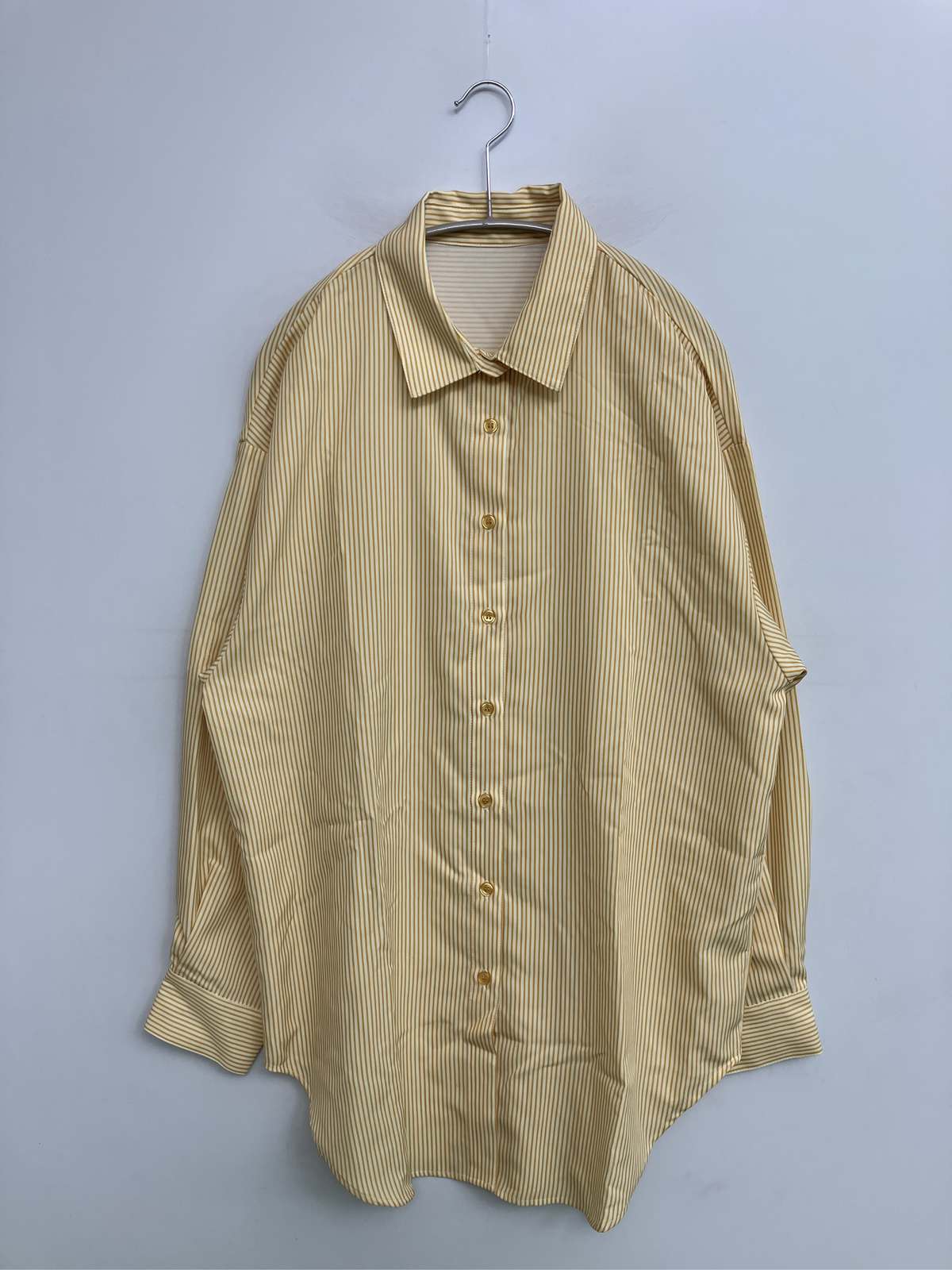 【中古】Rashik シャツ/ブラウス M イエロー ストライプ柄 ロング丈 長袖 レギュラーカラー レディース digdig-10013525 digdig 楽天市場店 パッケージ画像