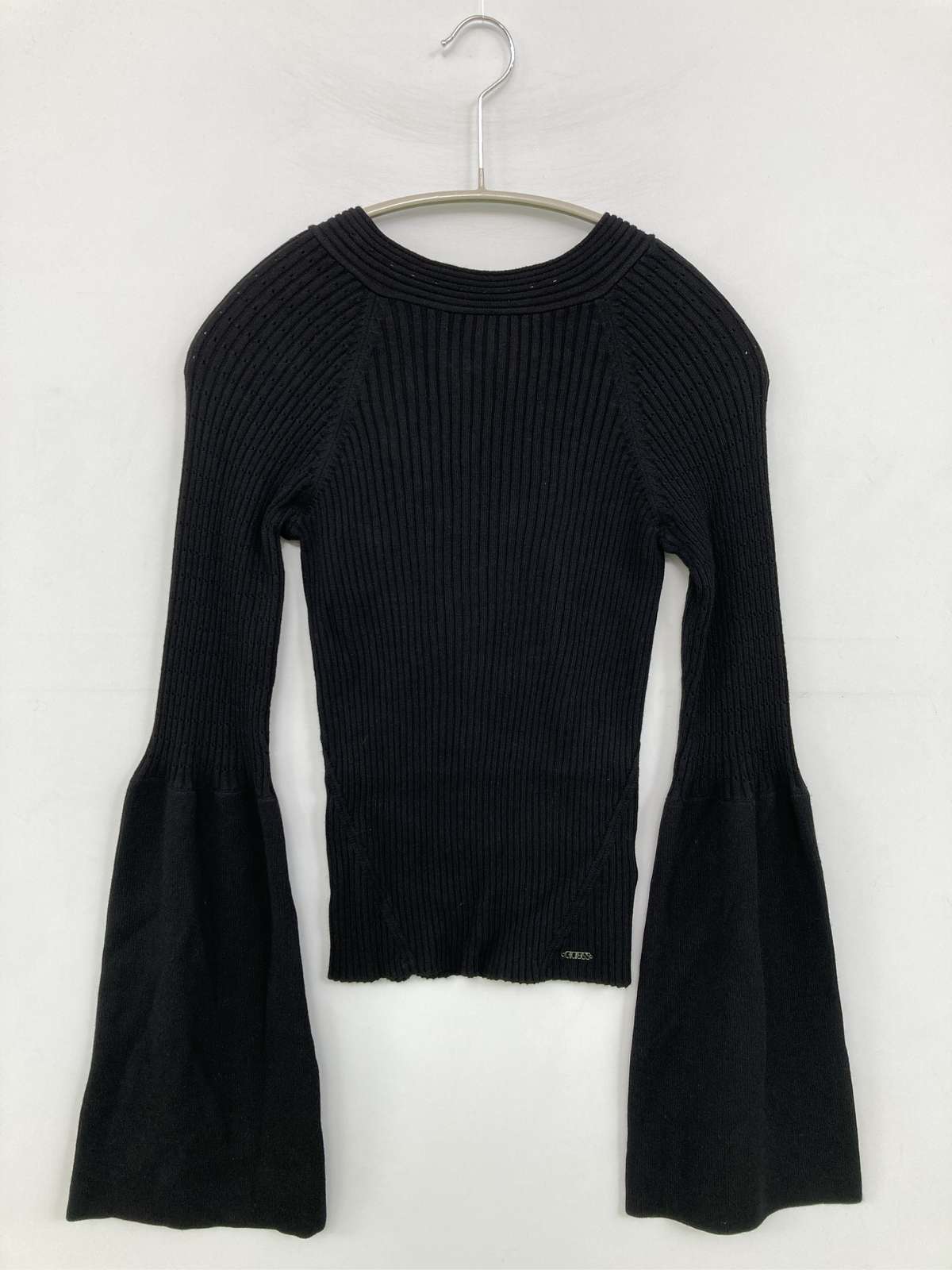 【中古】GUESS ゲス ニット/セーター S ブラック ニット 無地 ブランドロゴ リボン...