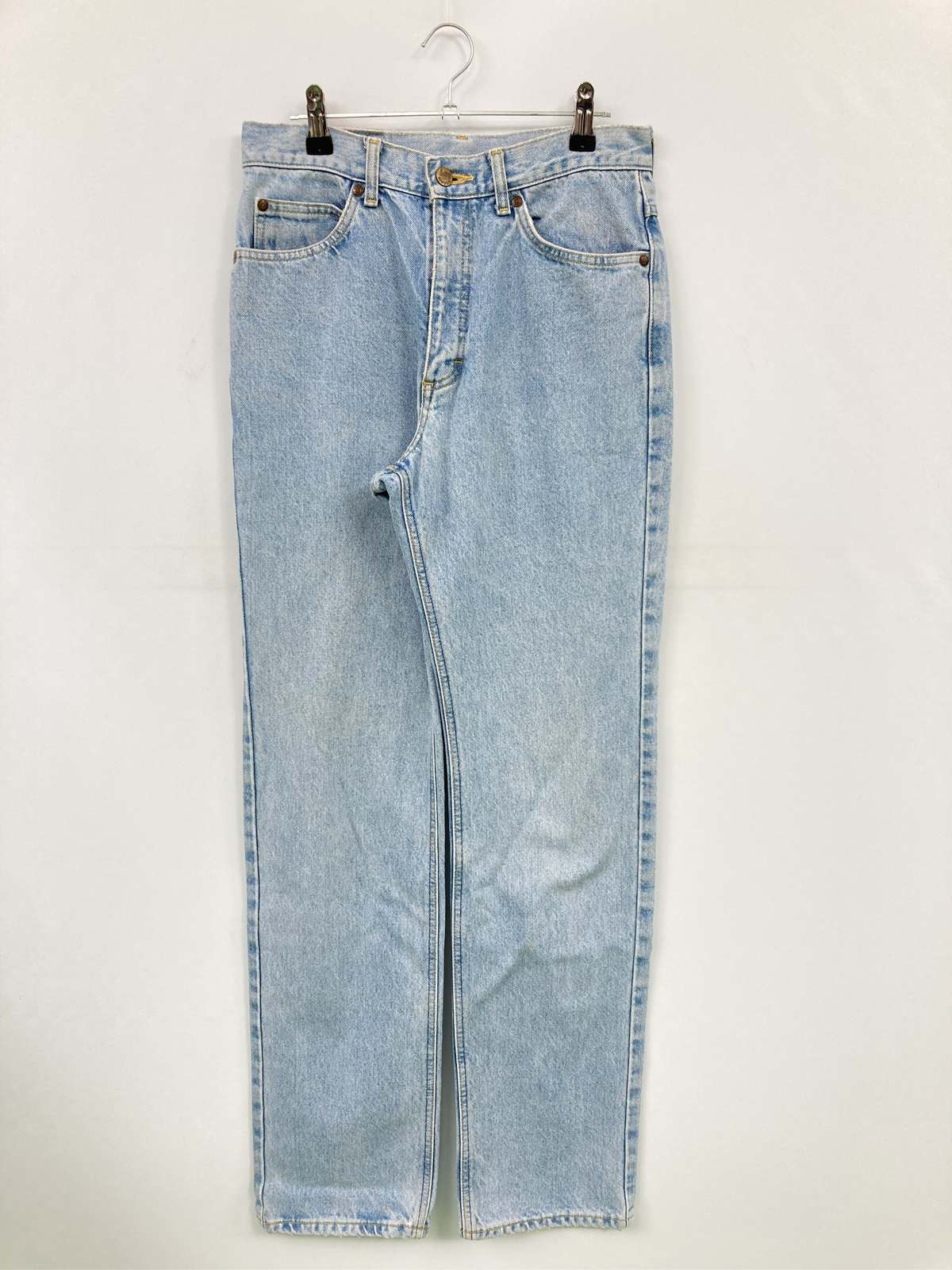 【中古】Lee リー デニムパンツ 31X33 ブルー フルレングス 無地 ブランドロゴ スタンダード ストレート レギュラー ヴィンテージ メンズ