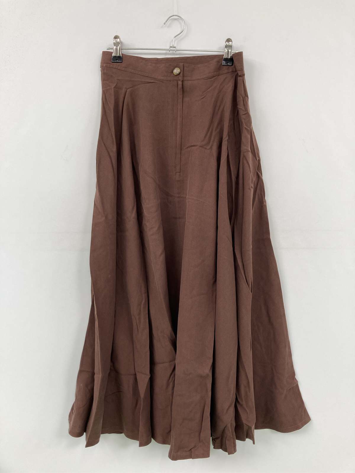 【中古】Jasmi SILK ロングスカート M ブラウン レディース